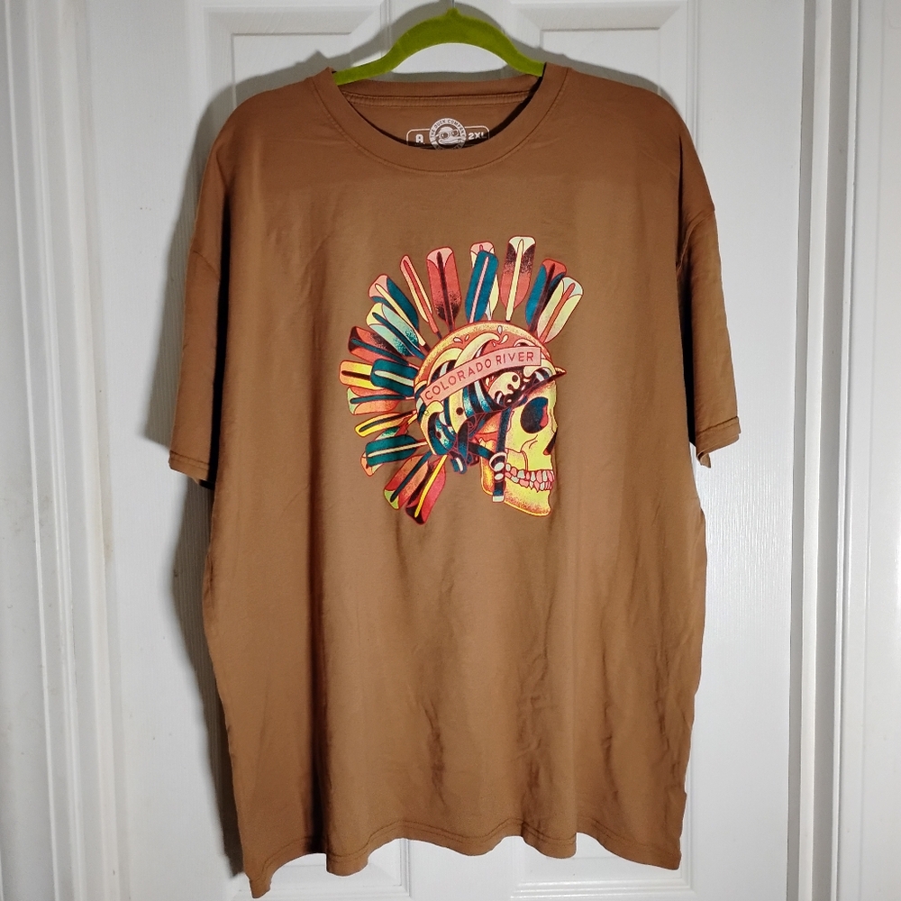 Colorado River Skull Headdress Cotton T-shirt The Duck Company Men's 2XL